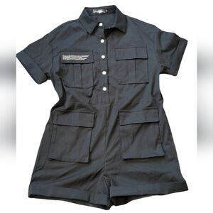 Ladies One Piece Short Jumpsuit Black Medium Summer